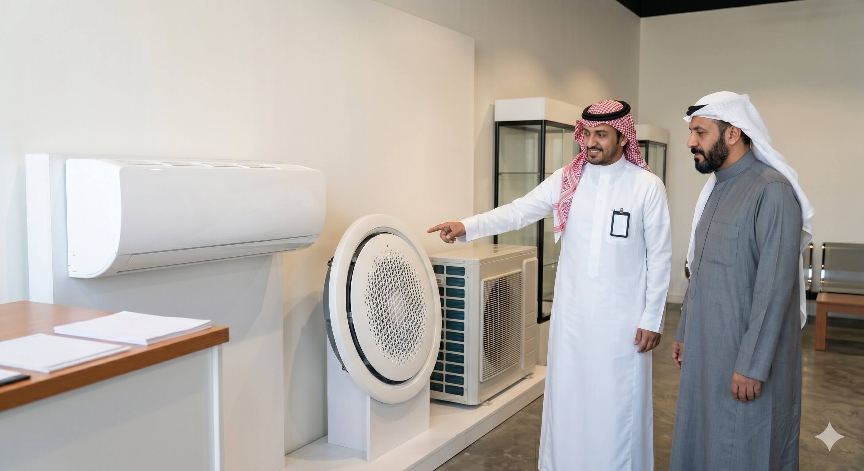 استشارة مكيفات مع متخصص سعودي في صالة العرض